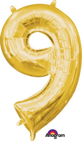 Balloon Foil Number 9 Gold 40cm