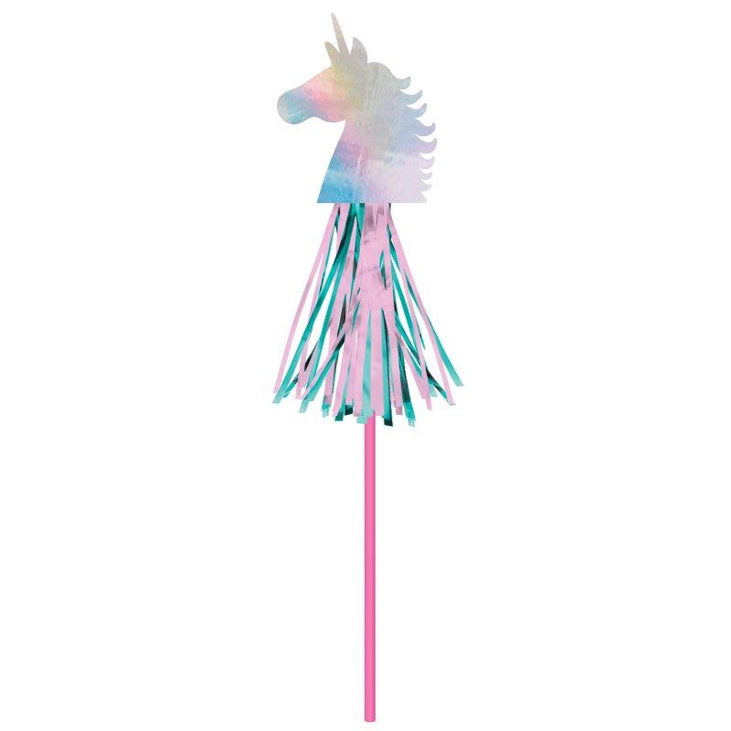Unicorn Foil Wands Enchanted Pk/6 44cm