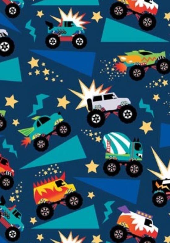 Gift Wrapping Paper Monster Trucks