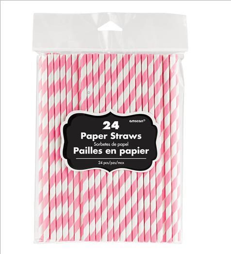 Straws Paper Pastel Pink Swirl Pk24
