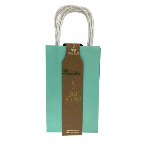 Party Loot Bag Paper Pastel Mint Green Pk/5