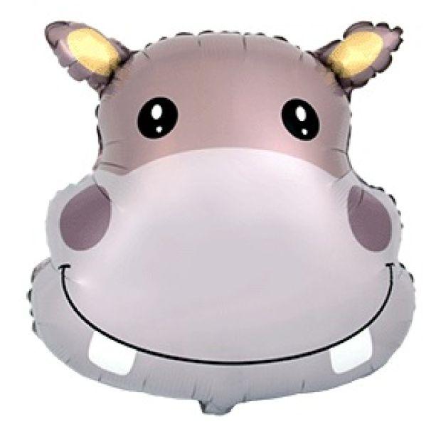 Balloon Foil Shape Hippopotamus 56cm X 56cm