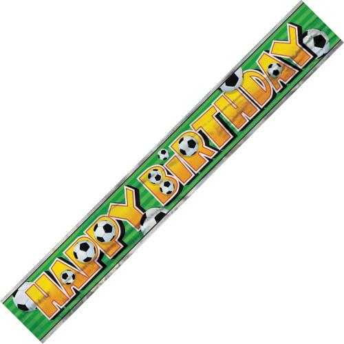 Soccer/Football Banner Foil Happy B/Day 3.6m