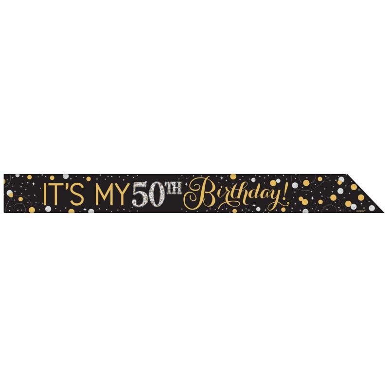 Sparkling Celebration Add Any Age Foil Sash & 24 Stickers 152cm