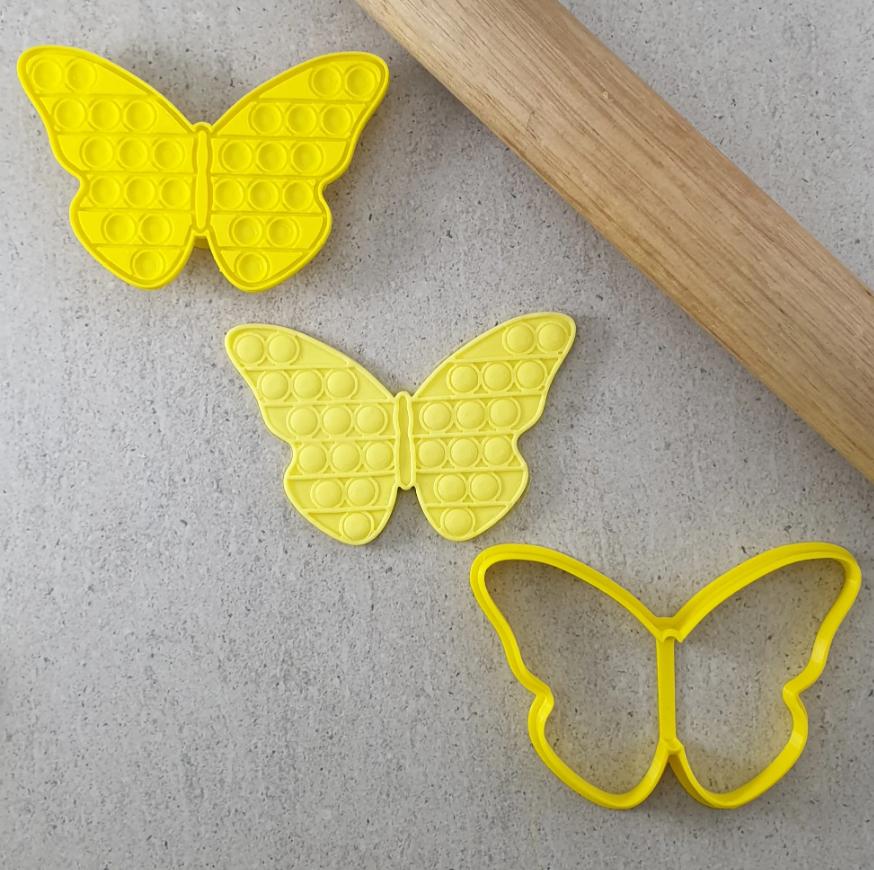 Butterfly Pop It Cookie/Biscuit Cutter And Debosser Set