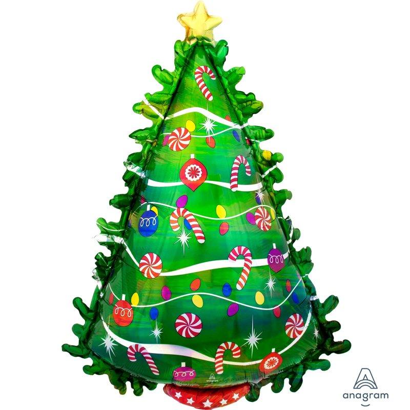 Balloon Foil Shape Christmas Tree Holographic 91cm X 66cm