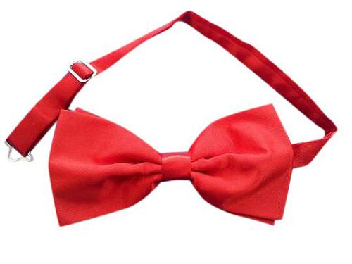 Bow Tie Satin Red Deluxe Adjustable