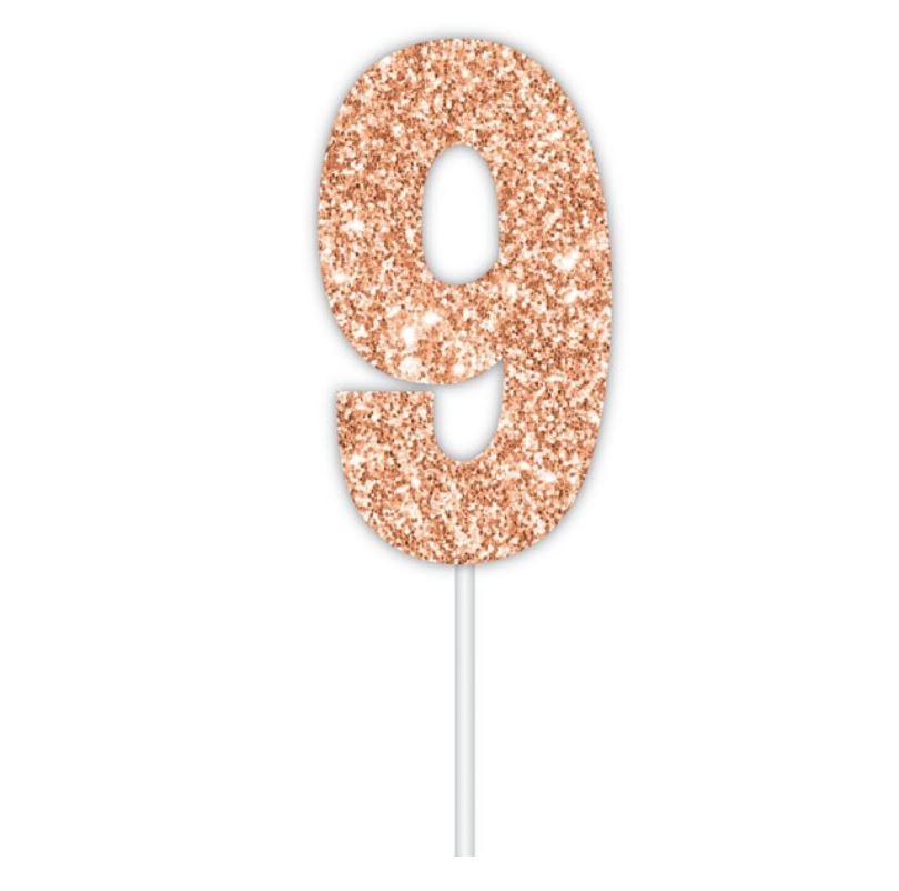 Cake Topper Budget Number 9 Rose Gold