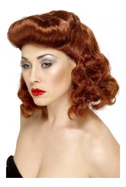 Wig Pin Up Girl Auburn Loose Curls