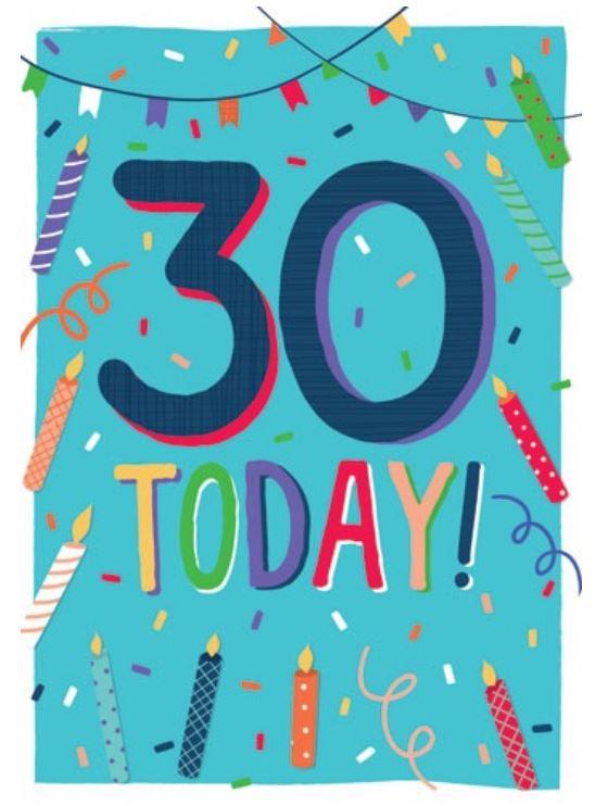 Greeting Card Larger Than Life Happy 30th Birthday