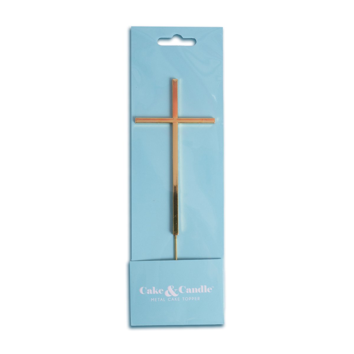 Cake Topper 12cm High Religious Cross Fine Gold Metal