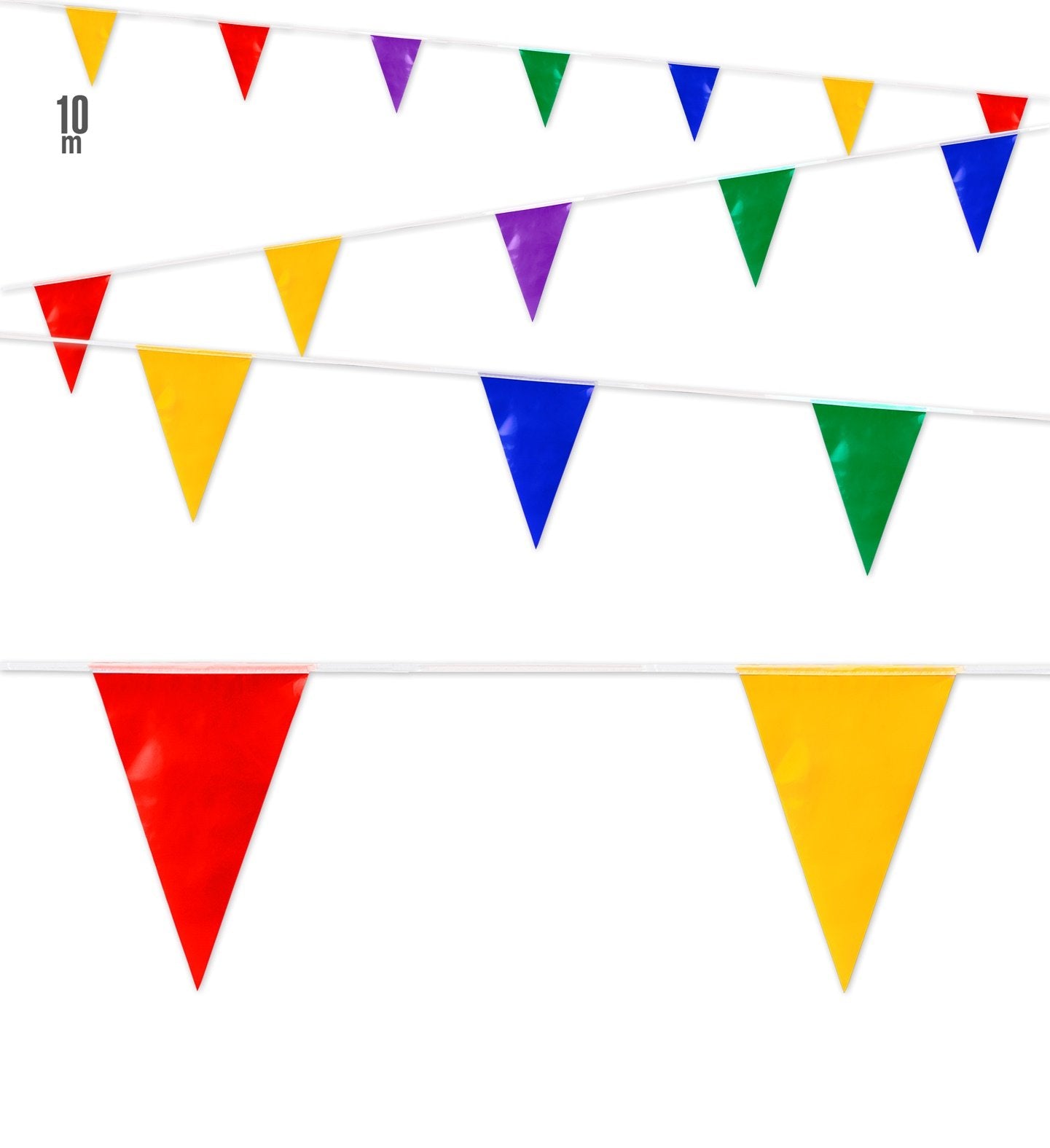 Bunting Flag Garland Multicoloured 20 Flags 10m Long PVC