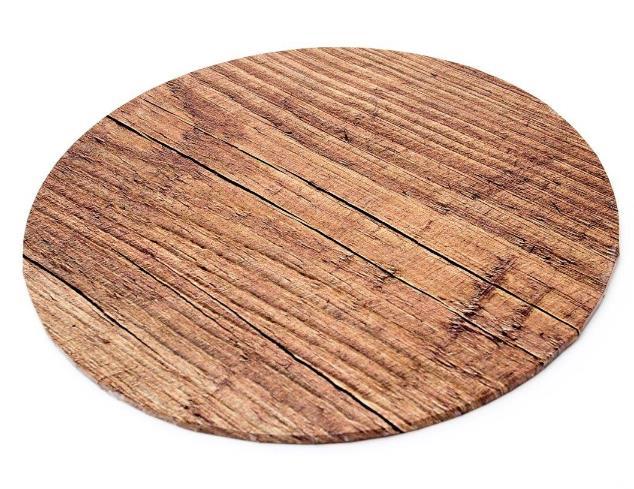 Cake Board MDF Round Wood Look 12 Inch