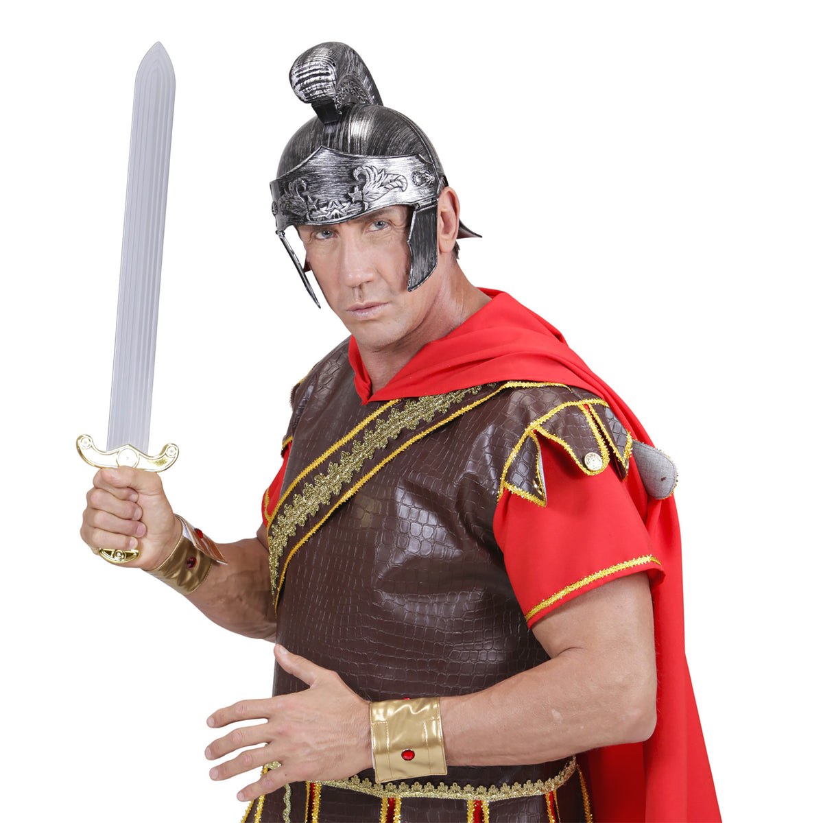 Adult Deluxe Silver Roman Helmet Plastic Costume Accessory