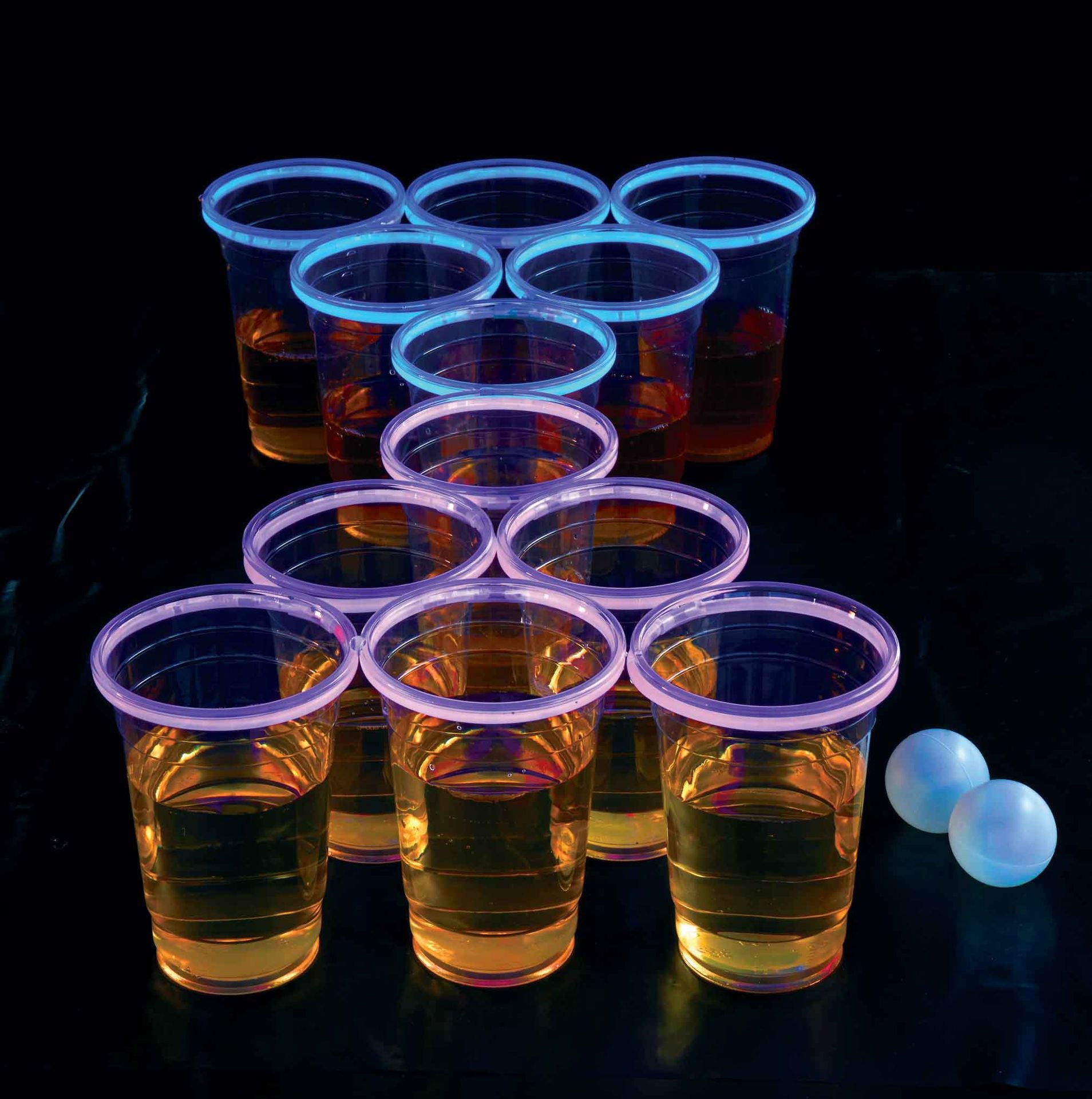 Drinking Game Glowing Fluorescent Beer Pong Kit