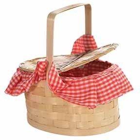 Basket Fairytale Red Riding Check Costume Prop