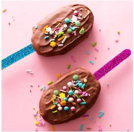 Chocolate Baking Popsicle/PaddlePop Sticks 11cm Blue Pk/24