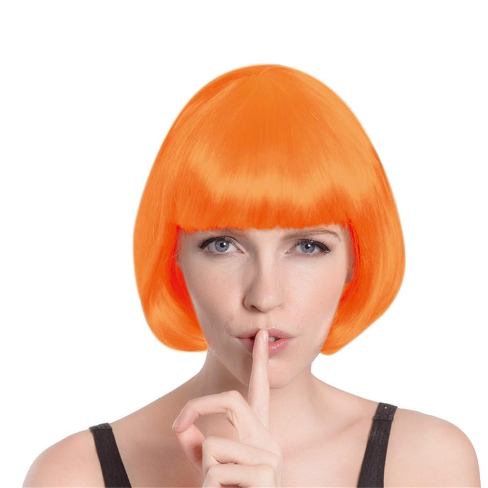 Orange Team Spirit Wig Bob Budget Sports Supporter