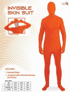 Costume Adult Invisible Skin Orange Spandex Bodysuit