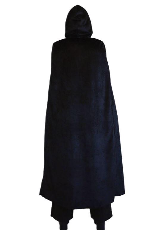 Cape Velvet Black With Hood Lined With Red Fabric Long Deluxe