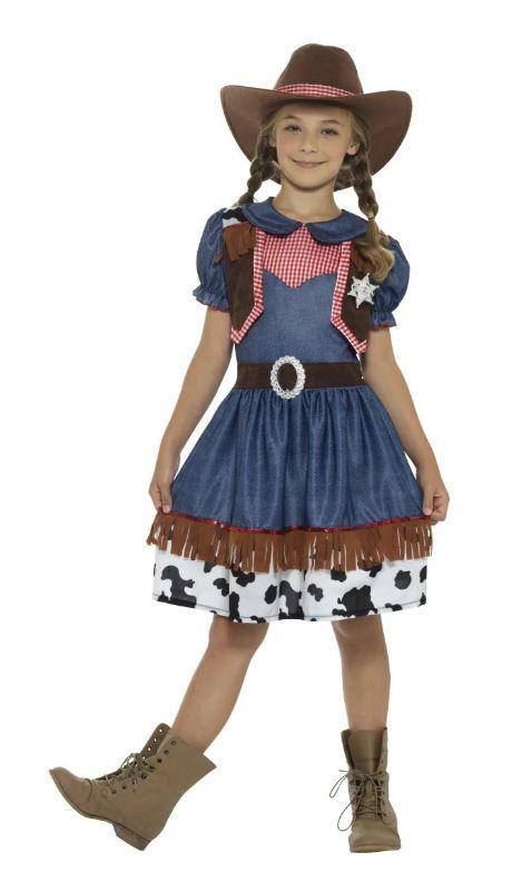 Costume Set Child Texan Cowgirl- Blue Dress