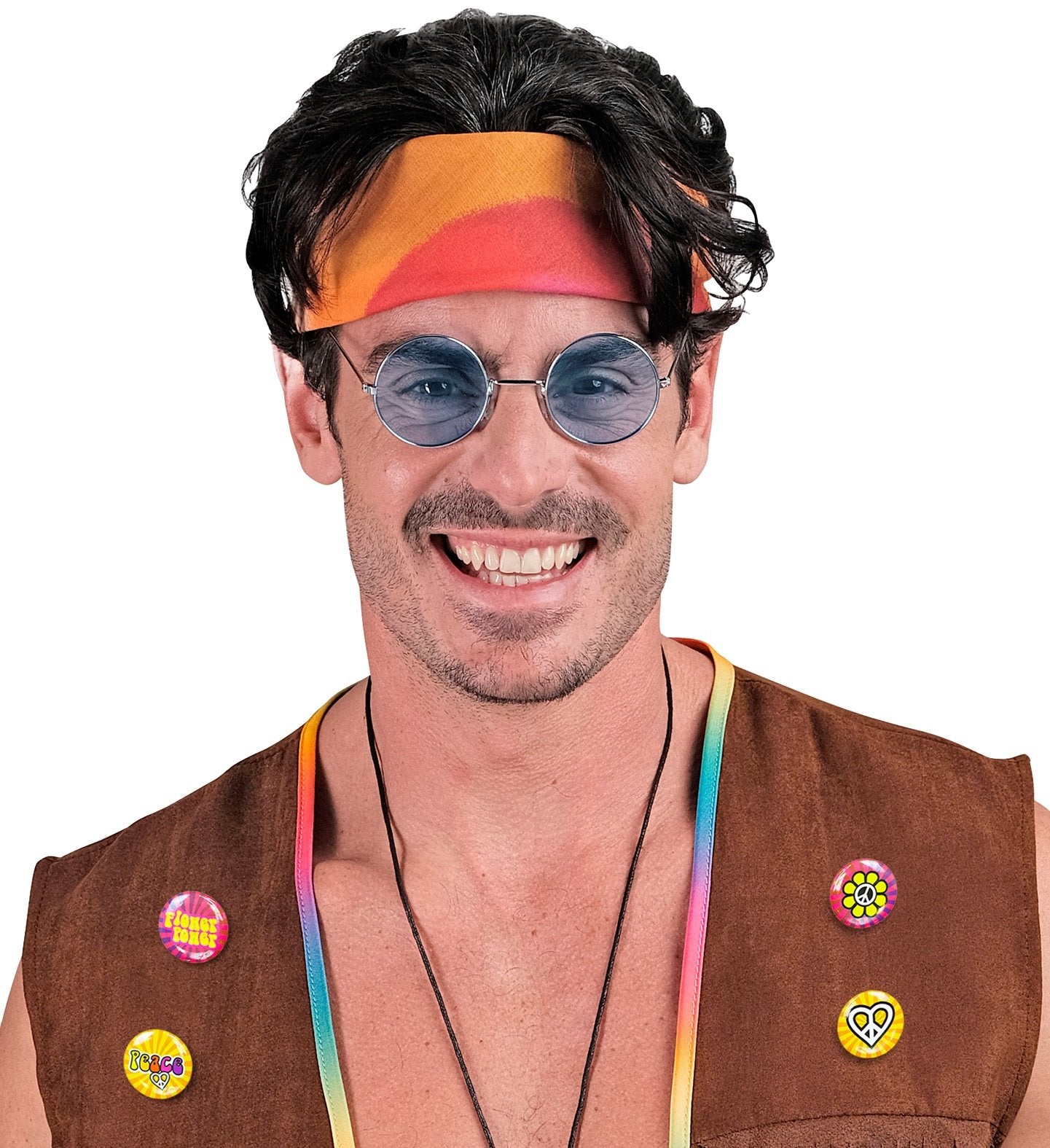 Costume Badges Hippie Peace 1960s Pk/4