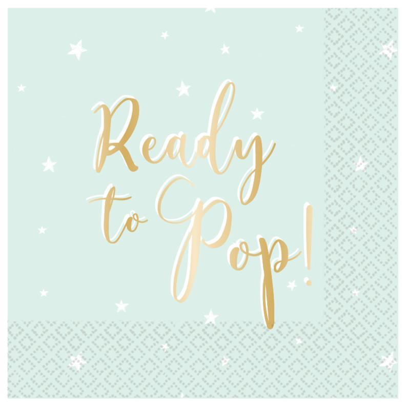 Baby Shower Napkins Lunch Ready To Pop Pk/16