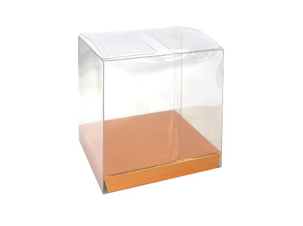 Favour Loot Gift Box Clear - Metallic Rose Gold Pk 10