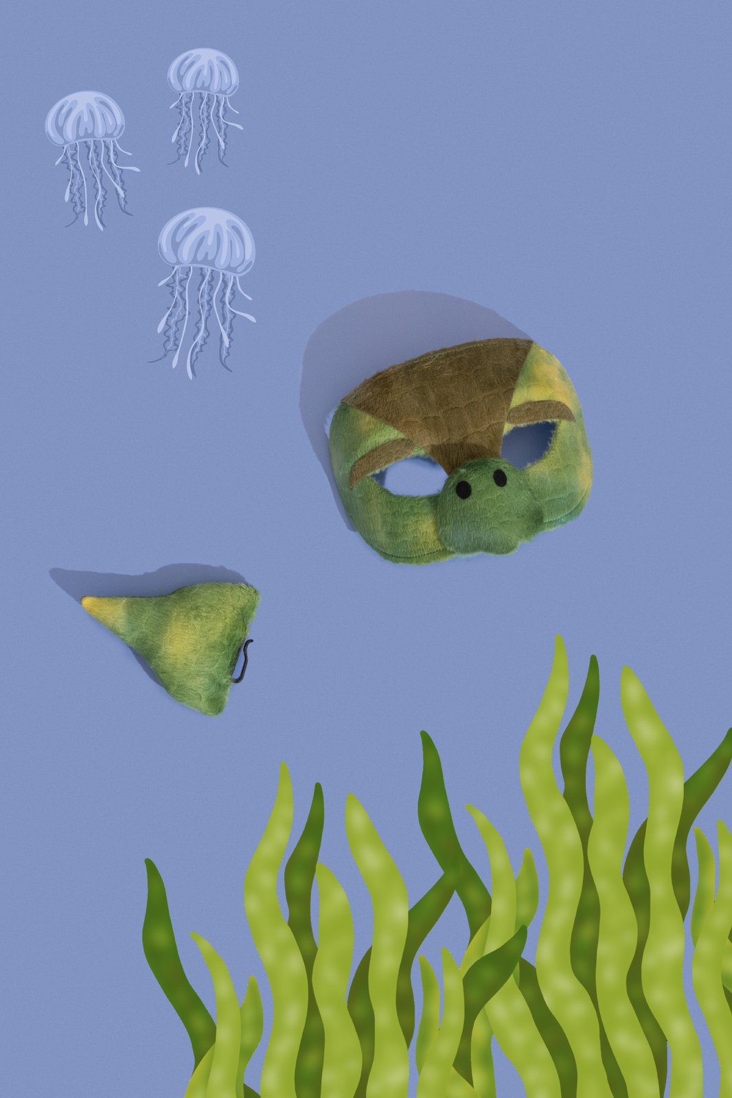 Animal Costume Set Mask & Tail Turtle/Tortoise Under The Sea/Ocean
