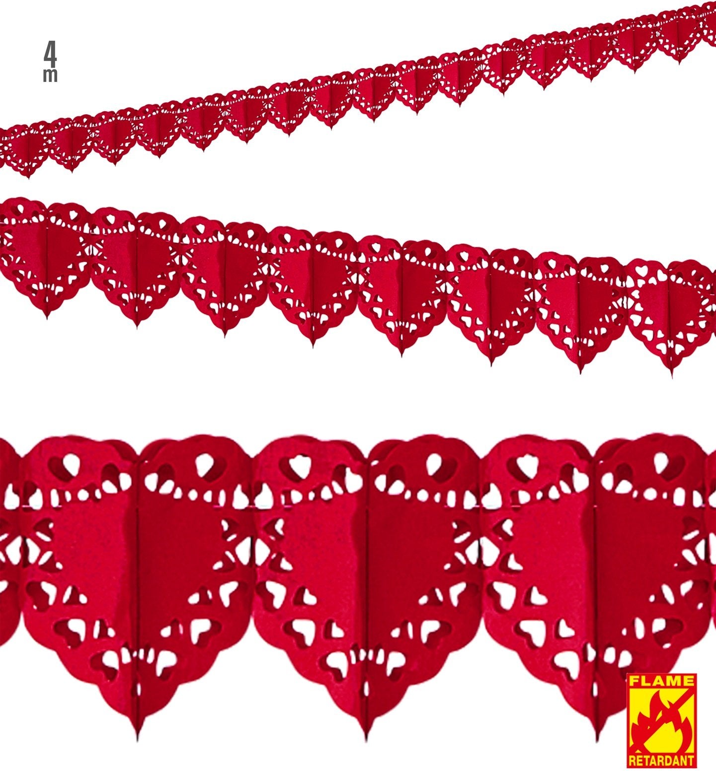 Decoration Hanging Garland Red Heart Tissue Valentines 4m Long