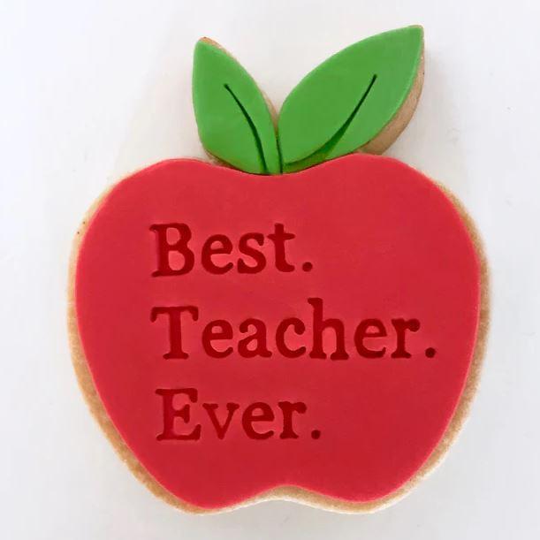 Best Teacher Ever Apple Cookie/Biscuit Cutter Embosser 60mm