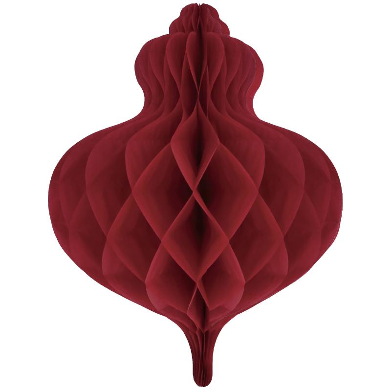 Hanging Decoration Red Bauble Christmas Honeycomb 40cm