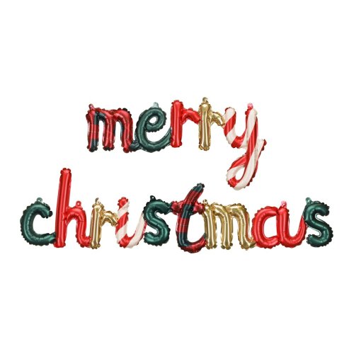 Balloon Foil Shape Merry Christmas Script 143cm x 25cm