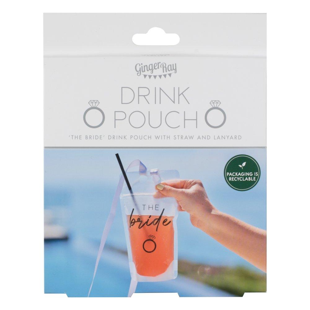 The Bride Hen Weekend/Night Party Drink Pouch With Straw & Lanyard