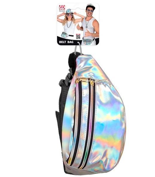Bum/Belt Bag Silver Holographic Space Galaxy 1980s Costume Accessory