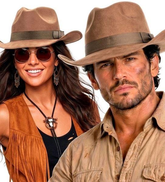 Hat Indiana Brown Suede Look Adventurer Costume