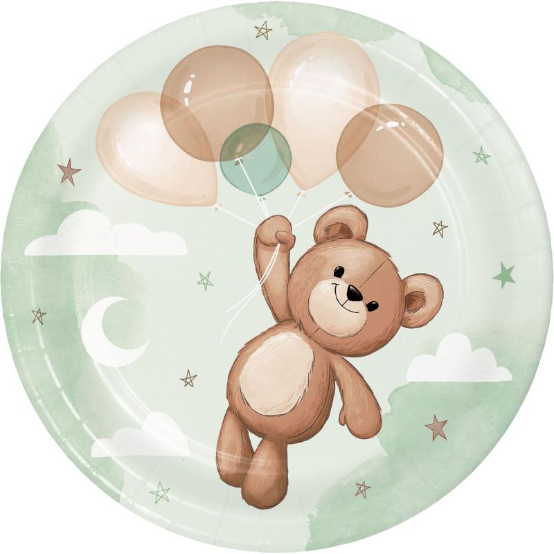 Teddy Bear Baby Shower Lunch Paper Plates Pk/8