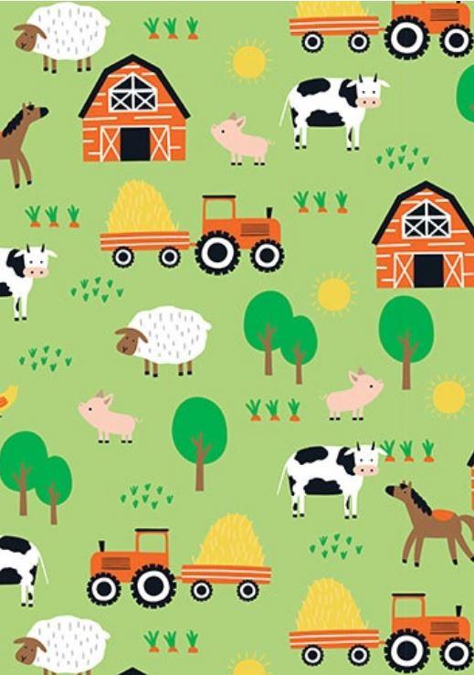 Gift Wrapping Paper Farm Yard/Animal 700mm x 495mm