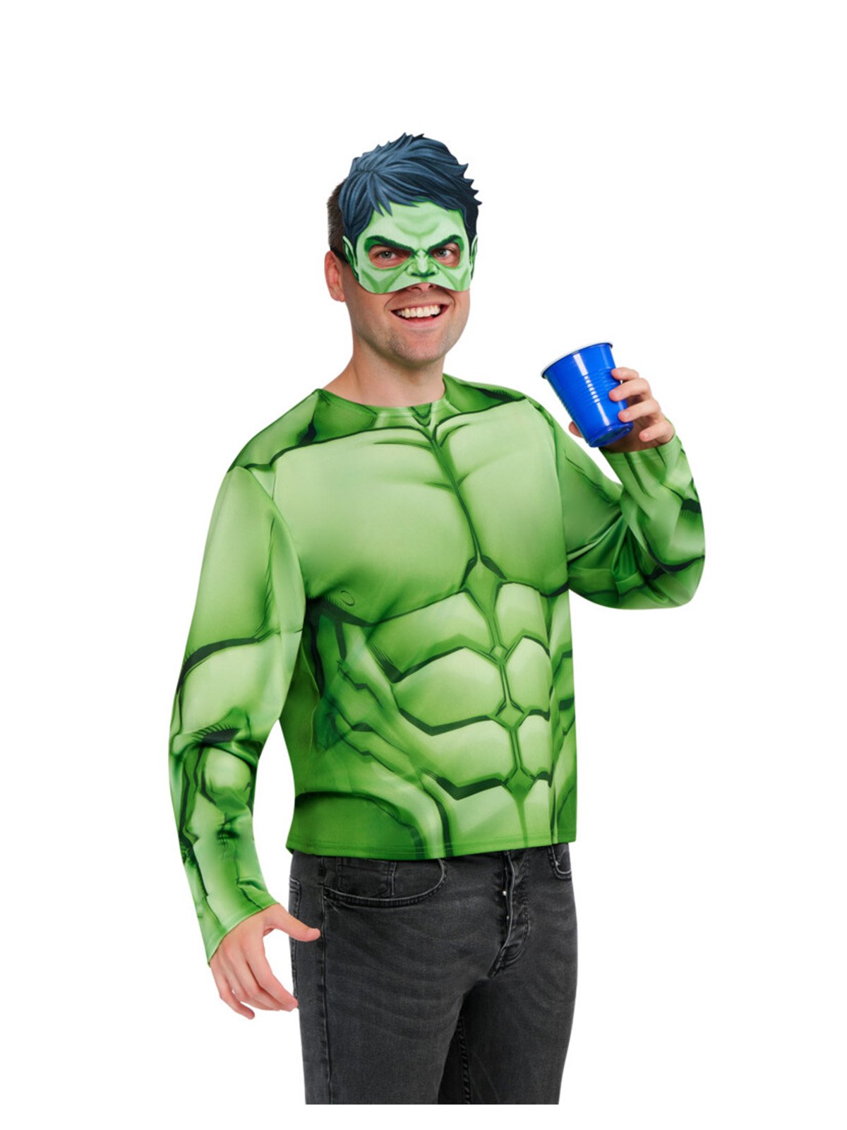 Costume Hulk Adult Shirt Top & Mask Medium / Large