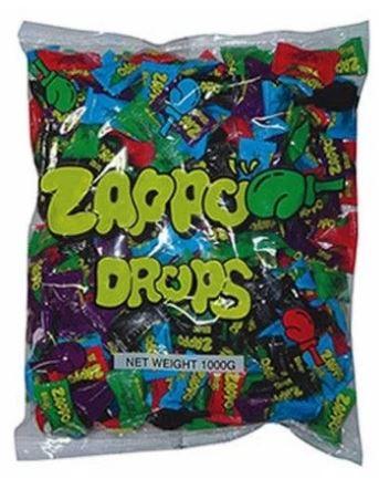 Confectionary Lollies Zappo Drops 1kg 250 Pieces Wrapped Bulk Party Pack
