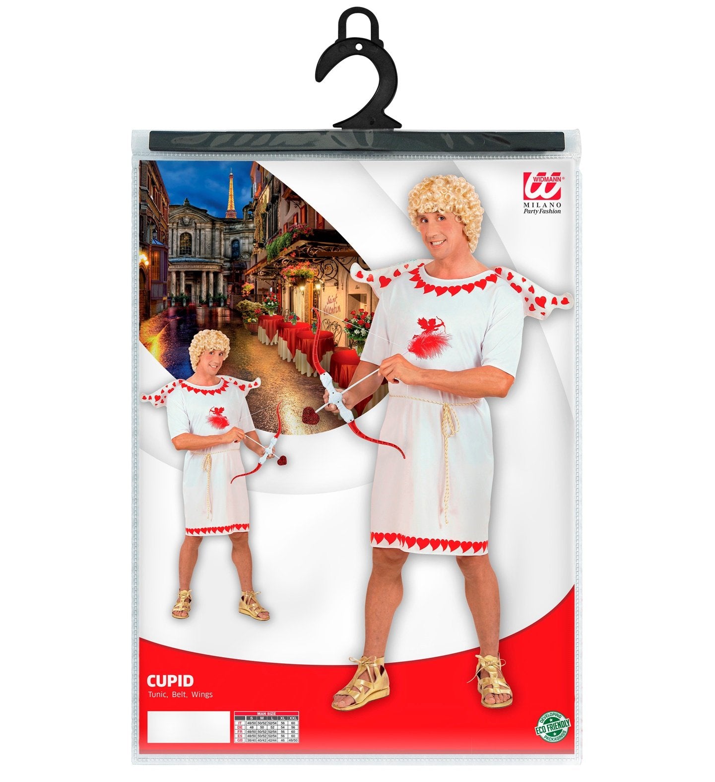 Costume Adult Love Heart Cupid Large Funny Novelty (Tunic Belt & Wings)