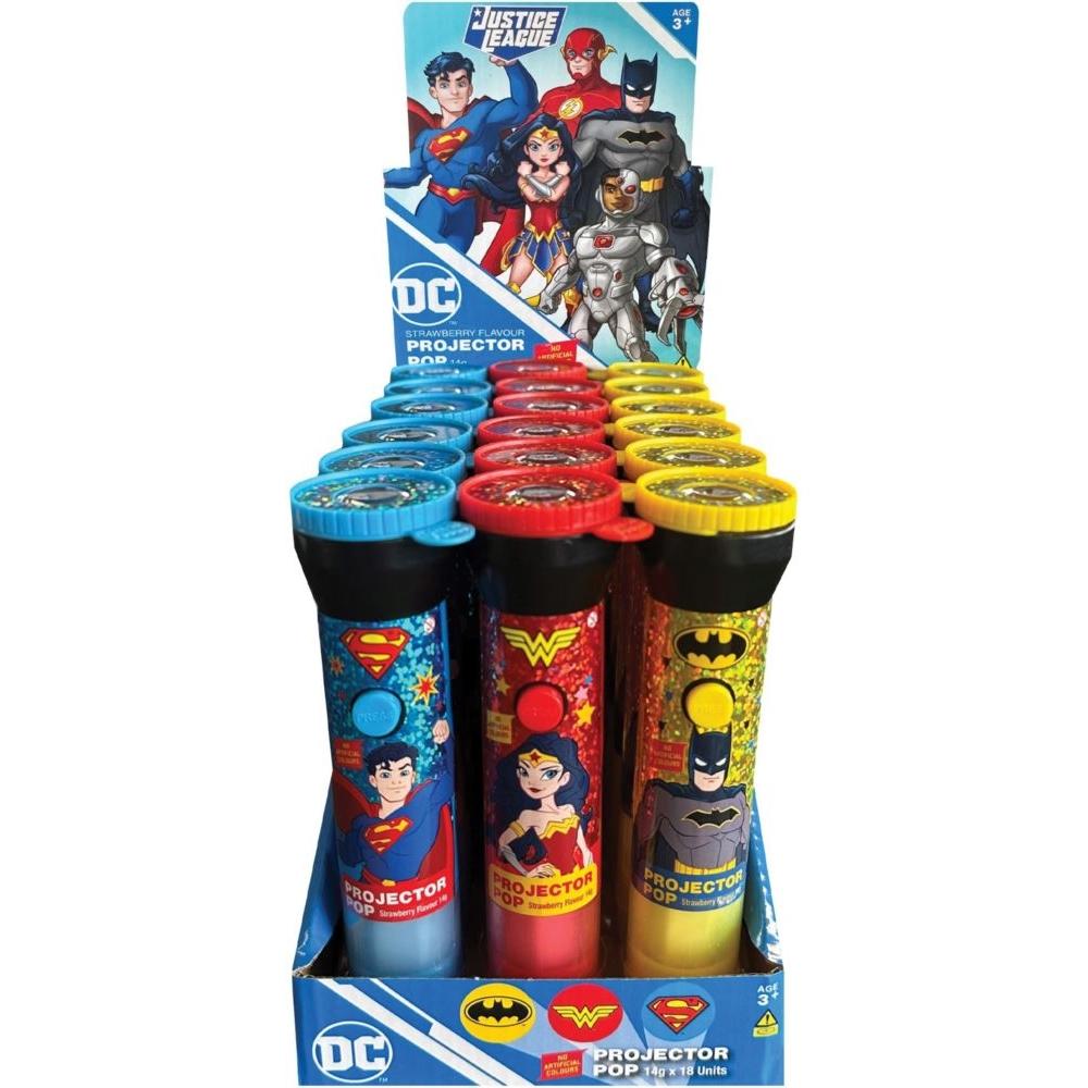 Confectionary Lollipop With Light/Projector Justice League Assorted Each