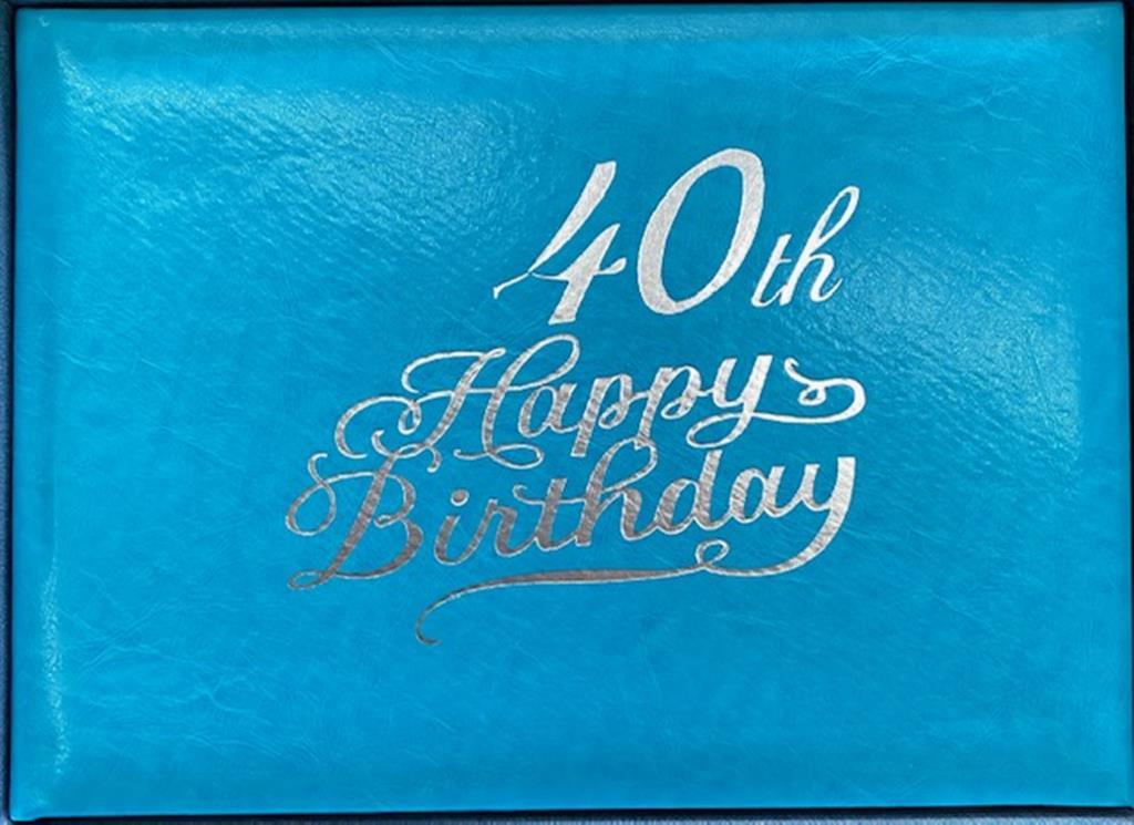 Guest Signature Book 40th Birthday Script Assorted Colours