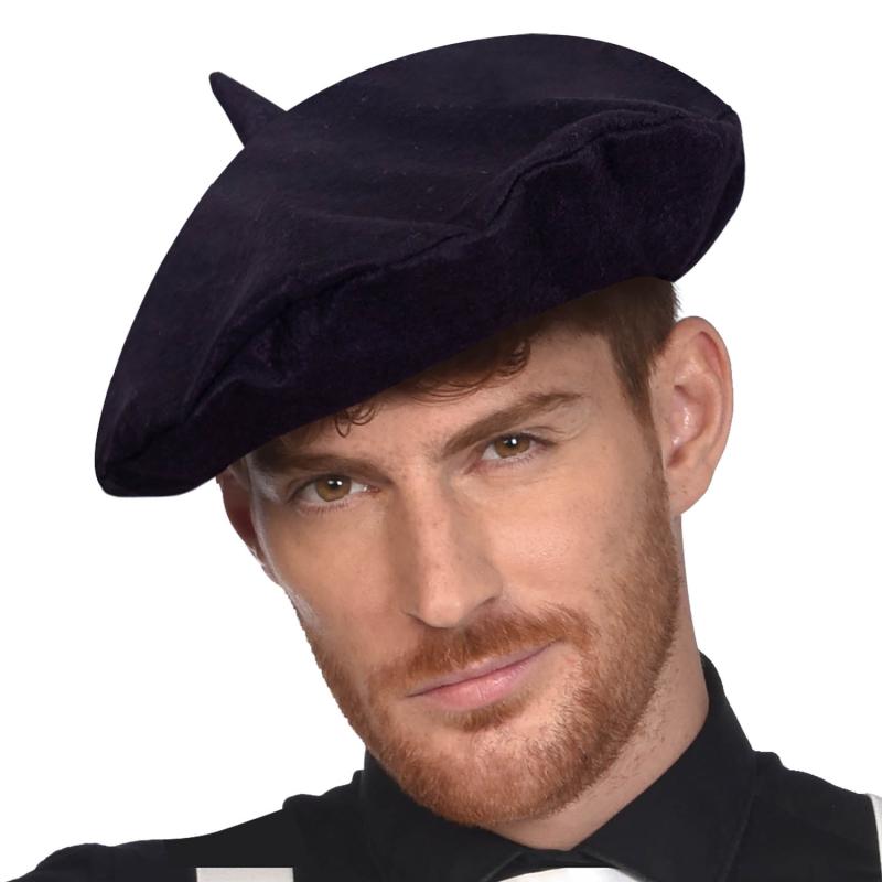 Hat Beret Black French / France