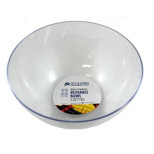 Catering Bowl Plastic Clear Reusable Large 4 Litre