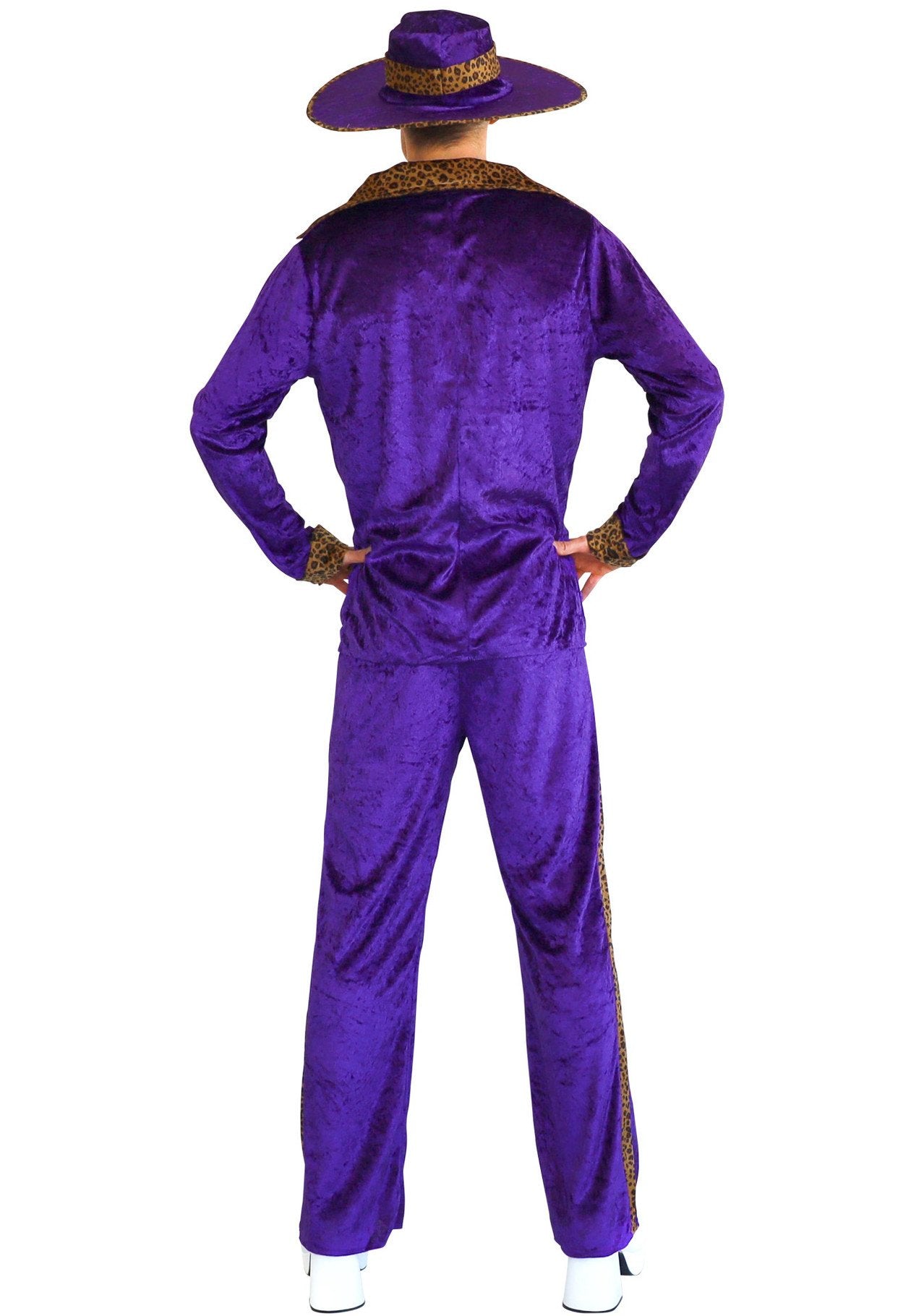 Costume Adult Pimp Suit Purple with Leopard Print