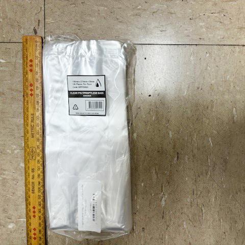 Polypropylene Bag 23.5cmx10x5cm Pk/100 30um
