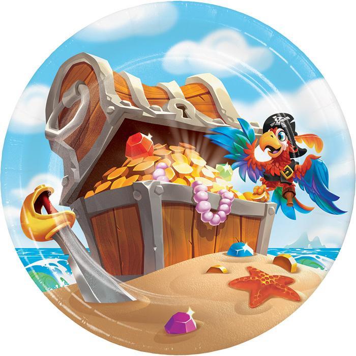 Pirate Treasure Paper Plates 17.5 cm Pk/8