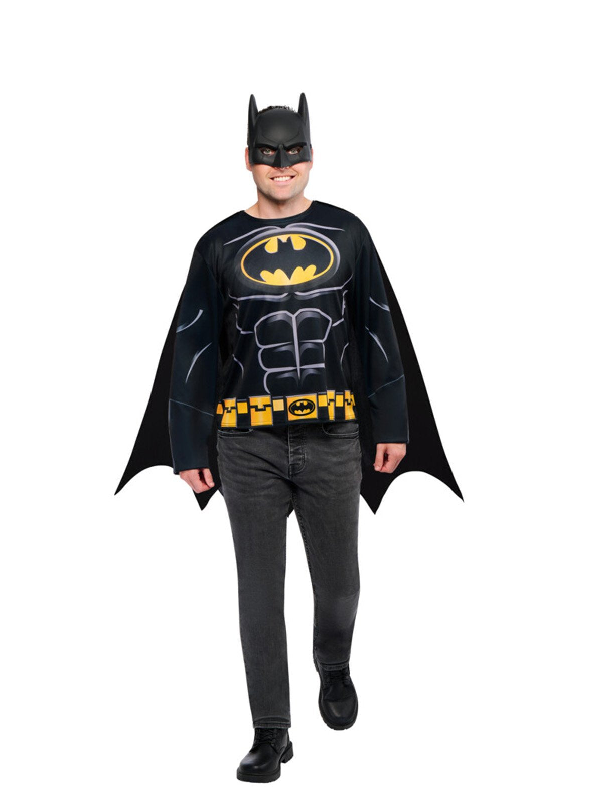 Costume Adult The Batman Top Cape & Mask Medium Large