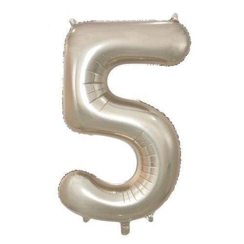 Balloon Foil Megaloon Number 5 Champagne Gold 86cm - Last Chance